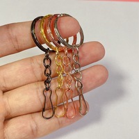 Chaîne d'extension porte-clés fendue avec mini mousqueton, connecteur de porte-clés, fermoir pour sac à main, breloque, fabrication de bijoux DIY