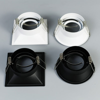 Support encastré double tête rond et carré pour ampoules GU10 MR16, cadre de downlight rotatif en fer pour configurations de plafond flexibles