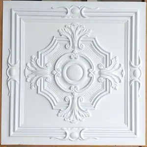 Plafonnier blanc et mat en relief, plaques de finition en fer blanc, PL38