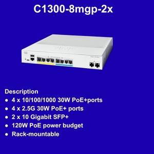 C1300-8MGP-2X para Catalyst Serie 1300, Switch POE de 10 Puertos, Compatible con SNMP QoS, Apilable, Capacidad de 56 Gbps - Product Image 2