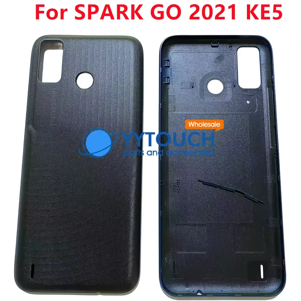 Capa traseira para Tecno Spark 6 Go 2021 KE5, caixa traseira, moldura inferior lateral, moldura do meio