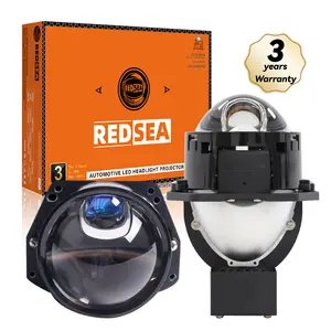 红海热卖E200 6500k 3.0英寸E200双发光二极管激光投影仪镜头汽车双发光二极管投影仪前照灯