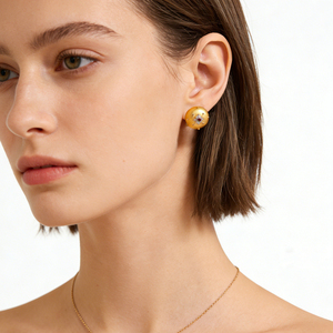 Pendientes de compromiso unisex de oro macizo chapado en oro de 10K/14K con diamantes cultivados en laboratorio y circonitas, diseño de racimo, personalizados, bonitos, para fiesta de aniversario - Product Image 6