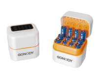 Chargeur de piles AA/AAA à 12 emplacements, support de charge à 12 canaux avec grand écran LCD, sortie 5V/3A, protection contre les surcharges