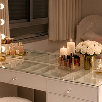 Coiffeuse moderne à succès avec éclairage LED 3 couleurs, grand miroir et tiroirs – Meuble de chambre à coucher, nouveauté pour la maison