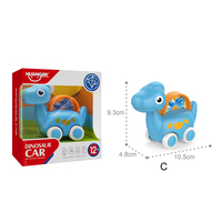 Zhiqu 2022 Mini Voitures Dinosaures à Roues Libres en ABS, Forme de Dinosaure de Dessin Animé Mignon, Jouet Coulissant, Tapis de Jeu, Sac de Rangement pour Bébé et Autres