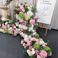 Bunga Mawar dan Hydrangea Sutra Simulasi Berkualitas Tinggi Warna Pink Putih dengan Daun Hijau untuk Ulang Tahun Bayi, Pernikahan, dan Kembali ke Sekolah
