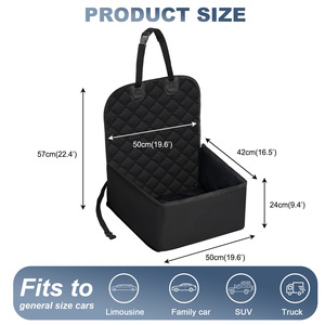Siège de voiture pour chien de haute qualité pour chiens de petite à moyenne taille, sac extra large - Ceinture de sécurité pour siège avant et arrière - Product Image 2