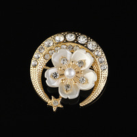 Broches de créateur en alliage de zinc doré LEPAI, broches de fleurs, broches pour femmes, vente en gros