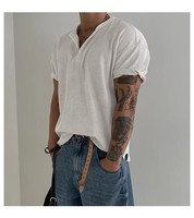 T-shirts personnalisés pour hommes, légers et respirants, à manches courtes, design uni, coupe ample, style décontracté chic, col en V
