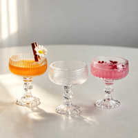 Gobelet à dessert en verre rayé rétro européen pour les fêtes