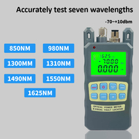 Fiber Optical Cable Tester with Optical Power Meter Red Light Source Visual Fault Locator 7 Wavelengths for SC/FC/ST Adapters