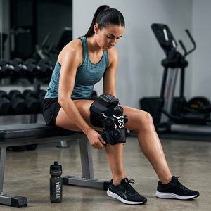 Soporte Ajustable <span class=keywords><strong>de</strong></span> Nylon para Osteoartritis Postoperatoria <span class=keywords><strong>con</strong></span> Sistema <span class=keywords><strong>de</strong></span> Inserción para Protección Deportiva y <span class=keywords><strong>Terapia</strong></span> <span class=keywords><strong>de</strong></span> Frío, Rodilleras y Coderas - Product Image 1