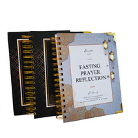 Échantillon Gratuit, Faible MOQ, Planificateur Mensuel Personnalisé, Journal du Ramadan, Carnet Format A5, Reliure Spirale, Protections Dorées, Couverture Rigide