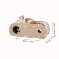 Tunnel pour chat en feutre durable, grand, pliable, interactif, avec boîte à balles moelleuses, pour chats adultes d'intérieur - Vente en gros