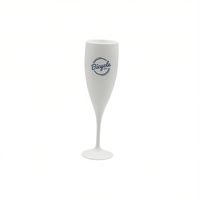 Flûte en plastique PP sans BPA, réutilisable, design minimaliste contemporain, marque blanche, fabriquée en Italie