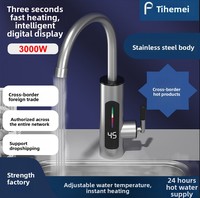 Robinet d'eau chaude électrique instantané à grand écran, en acier inoxydable, à température constante, pour cuisine domestique, à conversion de fréquence