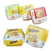 Carton ondulé personnalisable Boîte à hamburger à cannelure en F Matériaux de qualité alimentaire avec revêtement UV gaufrage pour emballage de conception de logo