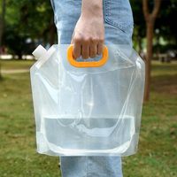 Pochette transparente de grande capacité pour liquides, qualité alimentaire JIJID, avec poignée et bouchon à vis, anti-fuite, pour jus et boissons