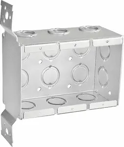 Ul Rohs Approved 2-1/2'' Depth 3-Gang Masonry Box Durable Galvanized Steel Moistureproof Metal Conduit Junction Box For Project