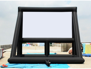 Grand écran de projection numérique gonflable mobile et portable pour publicité extérieure et fêtes, noir, dimensions 8-10 pieds - Product Image 1