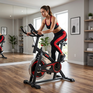 Vélo d'Entraînement à Domicile en Acier Silencieux avec Écran LCD Design Portable Équipement de Fitness Intérieur pour la Réduction du Poids - Product Image 1