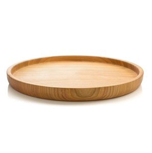 Bandeja de Madera para Servir, de Madera de Acacia Redonda, Calidad de Exportación, para Bodas, Fiestas, Restaurantes, Bandeja de Madera para Café - Product Image 1