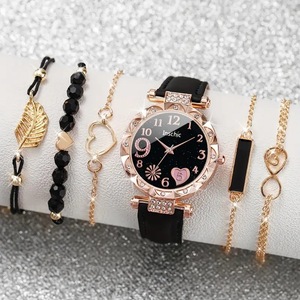 Ensemble de 6 montres à quartz pour femmes, style simple et frais, <span class=keywords><strong>bracelet</strong></span> à perles d'abaque, cadeau d'anniversaire ou de Noël - Product Image 5