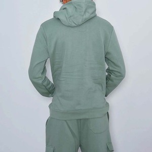 Ensemble de survêtement pour homme en coton respirant à 100 %, style streetwear, avec sweat à capuche et short, idéal pour l'automne - Product Image 5