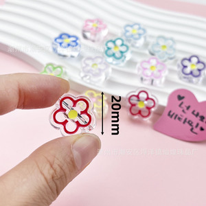 Acrylic Flower <b>Beads</b> Mixed Color Transparent For Jewelry Making Fall 2024 Chaozhou Origin - Product Image 3