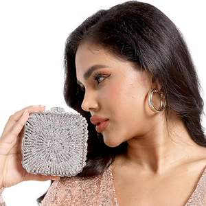 Tas tangan wanita, dompet tangan wanita, tas malam kecil wanita pengantin perempuan, tas desainer mewah berkilau mode portabel baru - Product Image 6