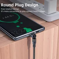 Kabel data magnetik 3 in 1, kabel data USB 3A berputar 540 derajat pengisian cepat harga pabrik untuk Tipe C UNTUK Iphone