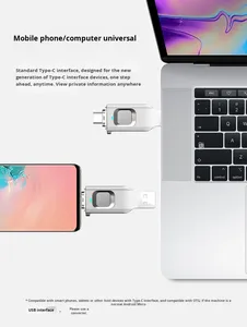 Ổ Đĩa Bộ nhớ giao diện kim loại bền mã hóa chất lượng cao 3.0 USB loại C OTG 2 trong 1 16GB có thể truy cập dấu vân tay mới - Product Image 5