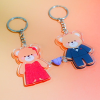 Porte-clés magnétique personnalisé couple ours en peluche fabricant de porte-clés personnalisé avec cadeau au design unique pour petite amie
