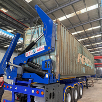 Remorque porte-conteneurs à chargement latéral de 37 tonnes, très demandée, prix direct usine en Chine, grue de chargement latéral robuste.