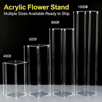 Support à fleurs en acrylique transparent de luxe de haute qualité, décoration de mariage, centre de table, 40 cm