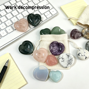 <span class=keywords><strong>Pierre</strong></span> de méditation en cristal naturel en forme de cœur, <span class=keywords><strong>pierre</strong></span> de paume, <span class=keywords><strong>pierre</strong></span> anti-stress, quartz rose, améthyste, <span class=keywords><strong>pierre</strong></span> de poche pour la méditation et la guérison - Product Image 5