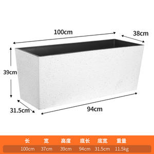 Maceta <span class=keywords><strong>de</strong></span> plástico rectangular para interior, patio exterior, resina, gran diámetro, cuadrado, <span class=keywords><strong>piedra</strong></span> <span class=keywords><strong>de</strong></span> imitación, maceta - Product Image 5