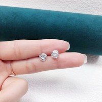 Romantische 18K Vergoldete S925 Silber Rosen-Ohrstecker 925 Sterling Silber Blumen-Ohrringe