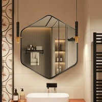 Cermin Dinding Kamar Mandi Heksagonal Nordik Tidak Beraturan, Cermin Kamar Mandi, Cermin Toilet, Cermin Rias, Cermin Makeup