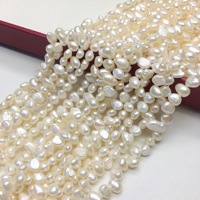 Perles d'eau douce naturelles baroques lisses de 4-6 mm, rares sur le marché, avec trou traversant, pour la création de bijoux DIY