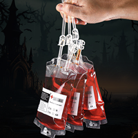 Contenants à boisson d'Halloween, sacs de sang, sachets réutilisables 350ml/500ml, en PE recyclable, accessoires de jeu de rôle pour vampires