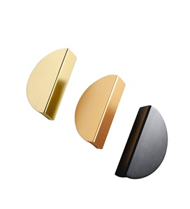 Modern and Simple Semi-circular Aluminum Alloy Paired <b>Black</b> Handle - Product Image 1