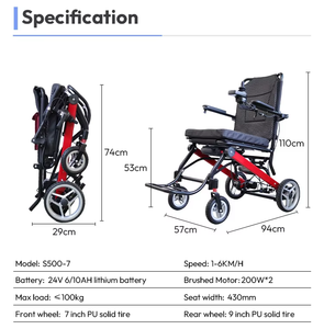 Fauteuil roulant électrique pliable et léger de 15kg pour personnes âgées handicapées 6A équipement de réadaptation convivial pour l'embarquement de la batterie au lithium - Product Image 4