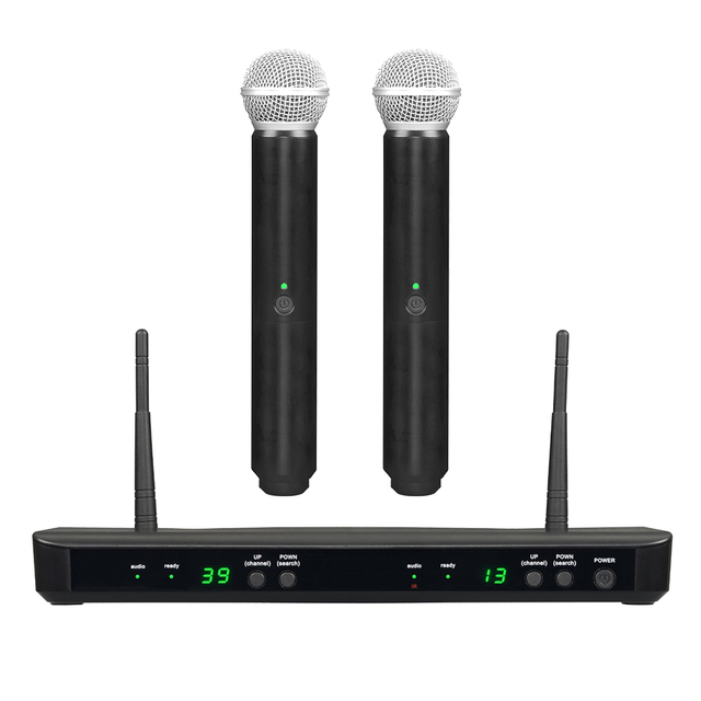BLX288E BETA58A Professional 2 Channel Wireless Cardioid Dynamic Vocal Microphone UHF System Kit Handheld Mic for Karaoke