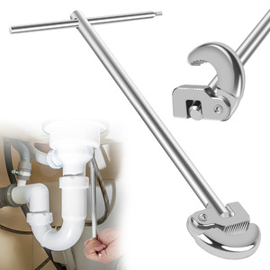 Clé à molette multifonctionnelle à poignée coulissante en T réglable pour la maison 180. Clé universelle à tête pivotante à grande ouverture - Product Image 2