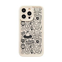 Emery Creative Anti-Dérapant Silicone TPU Téléphone étui pour iphone 15 Pro Max Drôle Graffiti Givré Conception Durable Mobile Téléphone Cas