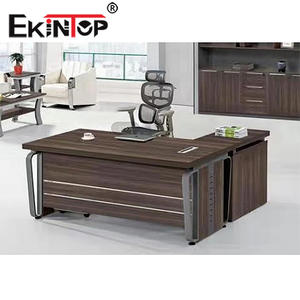 โรงงานเอกินท็อป ราคาขายส่ง เฟอร์นิเจอร์สำนักงาน โต๊ะทำงานผู้บริหารรูปตัว L ทำจากไม้ - Product Image 4