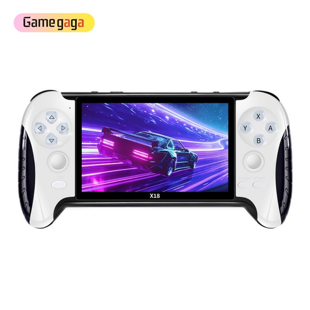 Gamegaga X18 Linux Handheld Game Console 4.3 Inch 640x480 Resolution Screen Built-in 10000 Retro Classic Games 9 Emulators AV