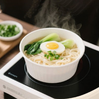 MOQ 100 pièces Bols en papier jetables de 1500 ml avec fond chauffant, résistants à la graisse, pour la cuisson de nouilles ou de plats sur cuisinière à induction